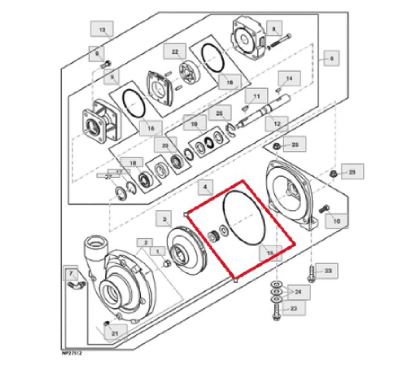 Kit Reparo Bomba de Solução Pulverizador John Deere AN206043